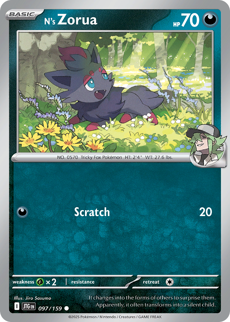 N's Zorua Pokémon kartı, Journey Together, JTG #97