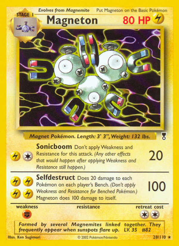 Magneton Pokémon card, Legendary Collection, LC #28