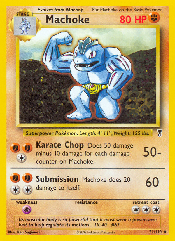 Machoke Pokémon card, Legendary Collection, LC #51