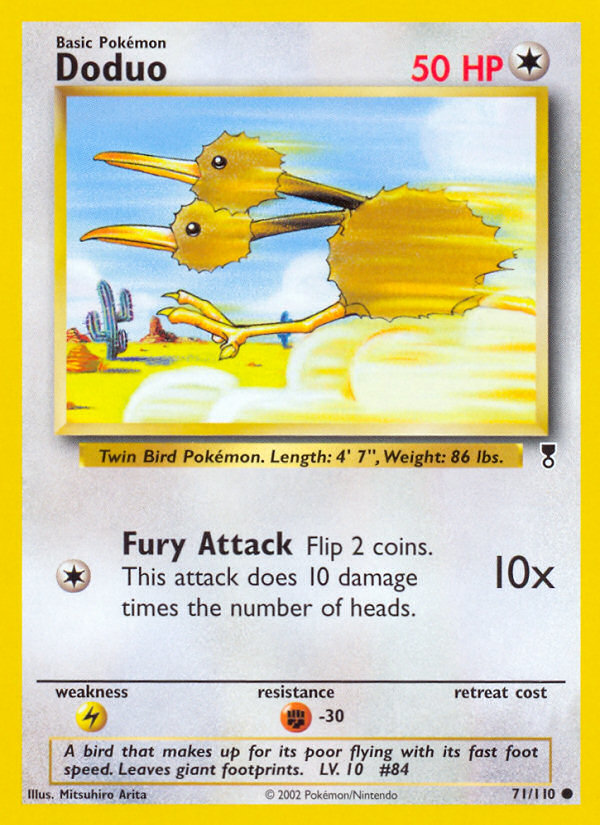 Doduo Pokémon card, Legendary Collection, LC #71