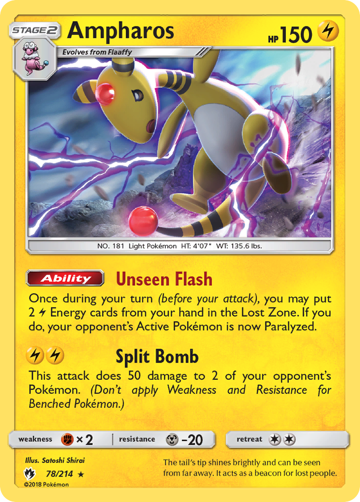 Ampharos Pokémon kartı, Lost Thunder, LOT #78