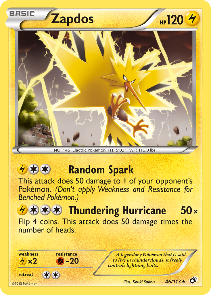 Zapdos Pokémon kartı, Legendary Treasures, LTR #46