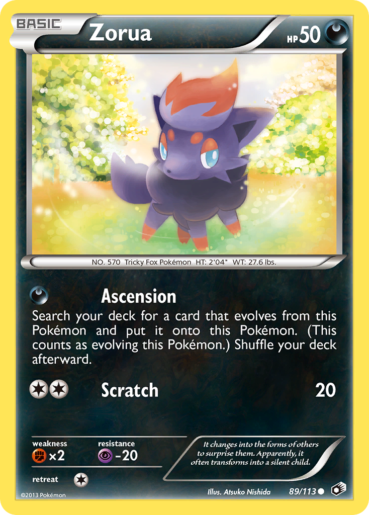 Zorua Pokémon kartı, Legendary Treasures, LTR #89