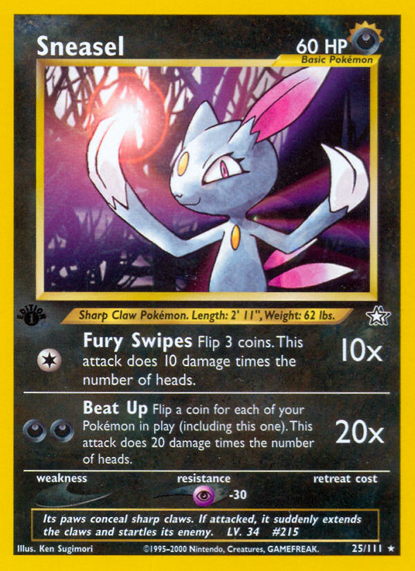 Sneasel Pokémon kartı, Neo Genesis, N1 #25