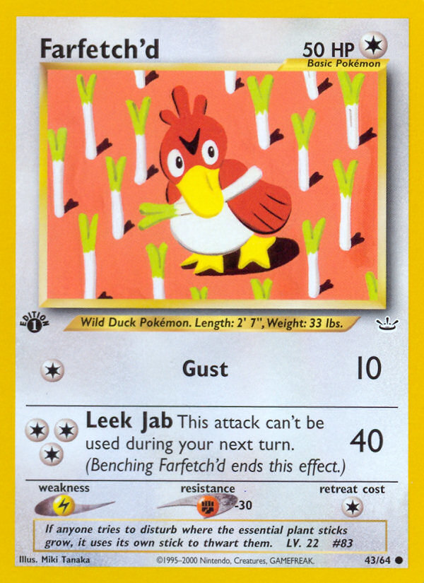 Farfetch'd Pokémon kartı, Neo Revelation, N3 #43