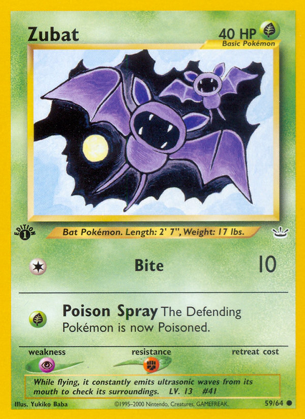 Zubat Pokémon kartı, Neo Revelation, N3 #59