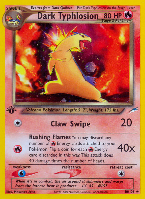 Dark Typhlosion Pokémon card, Neo Destiny, N4 #10