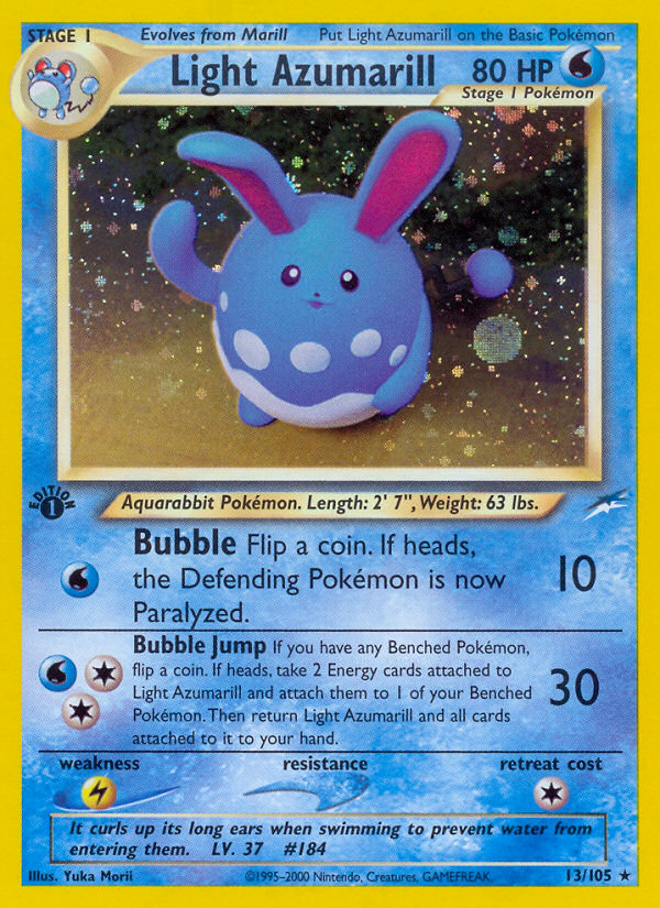 Light Azumarill Pokémon card, Neo Destiny, N4 #13
