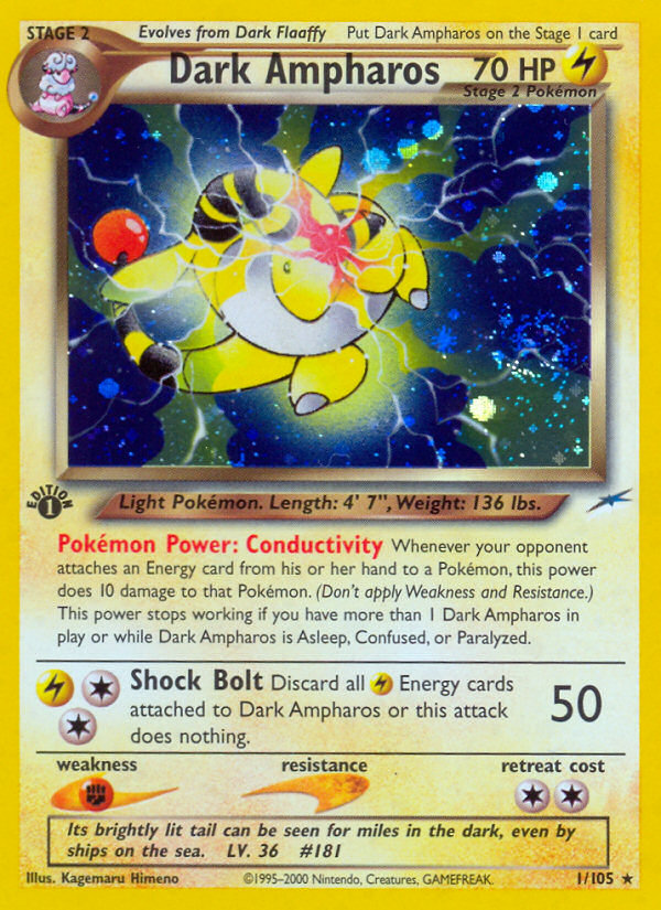 Dark Ampharos Pokémon card, Neo Destiny, N4 #1