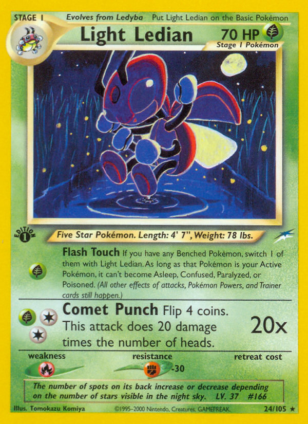 Light Ledian Pokémon card, Neo Destiny, N4 #24