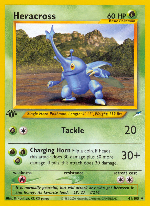 Heracross Pokémon card, Neo Destiny, N4 #41