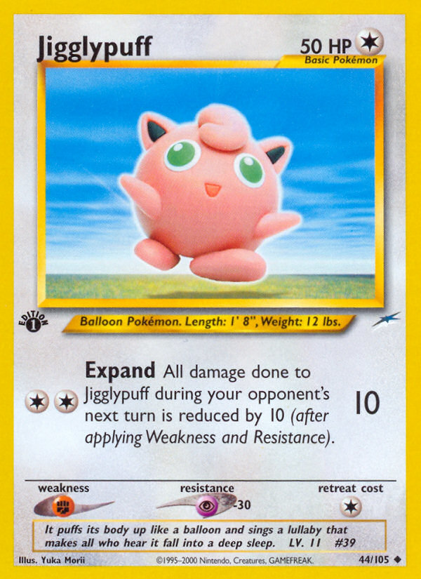 Jigglypuff Pokémon card, Neo Destiny, N4 #44