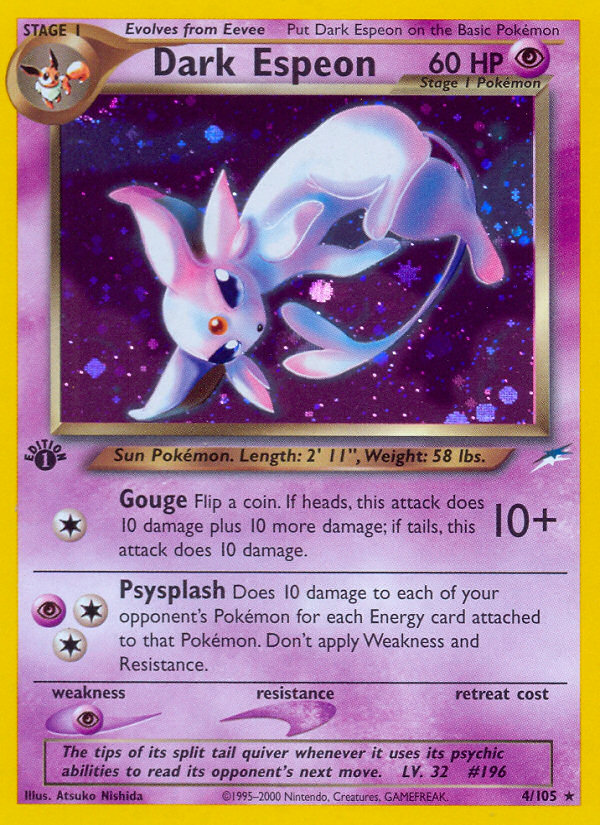 Dark Espeon Pokémon card, Neo Destiny, N4 #4