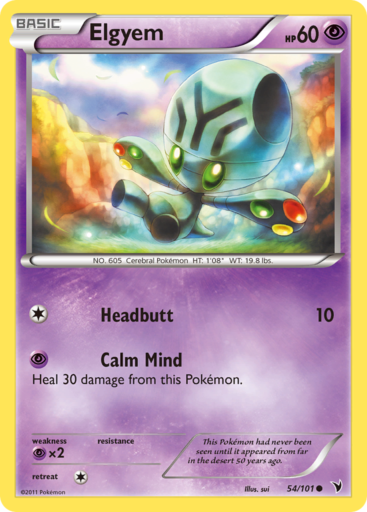 Elgyem Pokémon card, Noble Victories, NVI #54