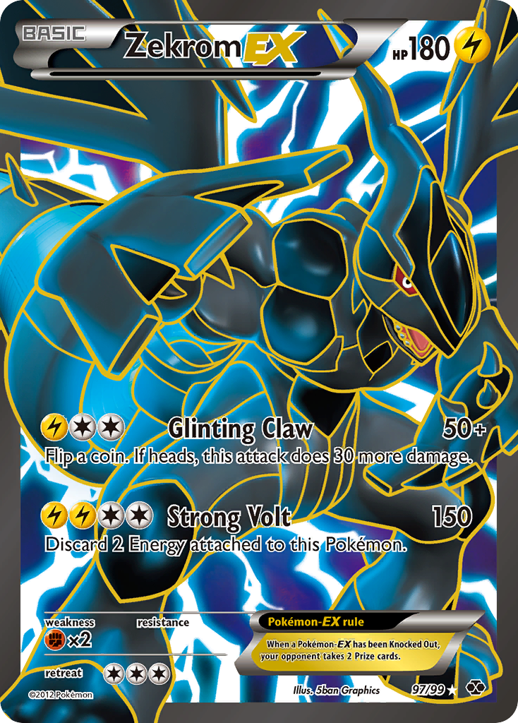Zekrom-EX Pokémon card, Next Destinies, NXD #97