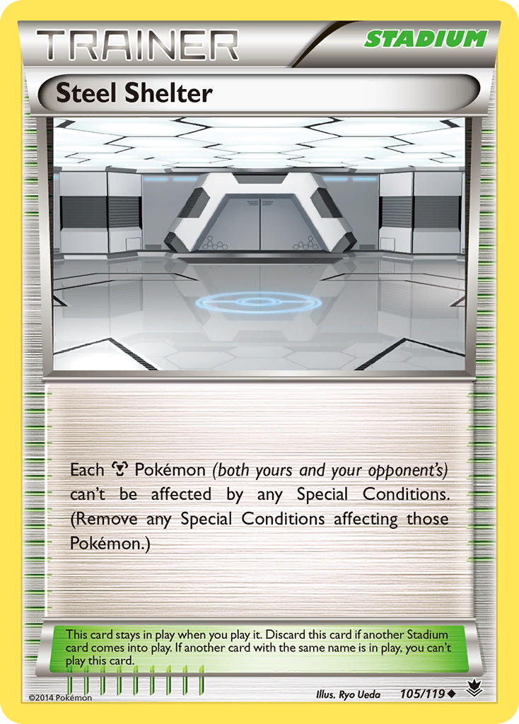 Steel Shelter Pokémon card, Phantom Forces, PHF #105