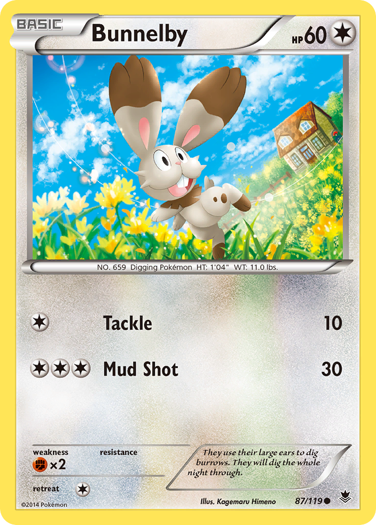 Bunnelby Pokémon kartı, Phantom Forces, PHF #87