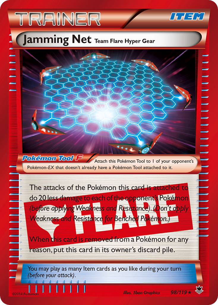 Jamming Net Team Flare Hyper Gear Pokémon kartı, Phantom Forces, PHF #98