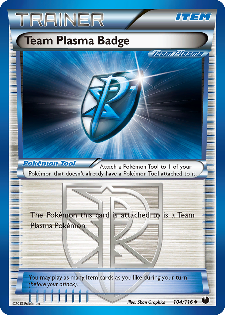 Team Plasma Badge Pokémon card, Plasma Freeze, PLF #104