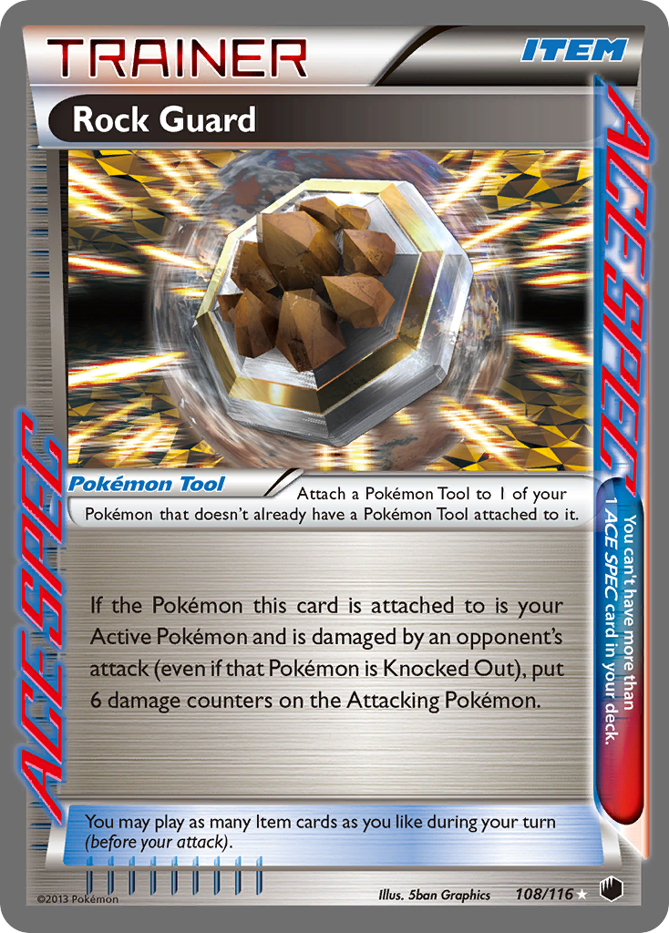Rock Guard Pokémon card, Plasma Freeze, PLF #108