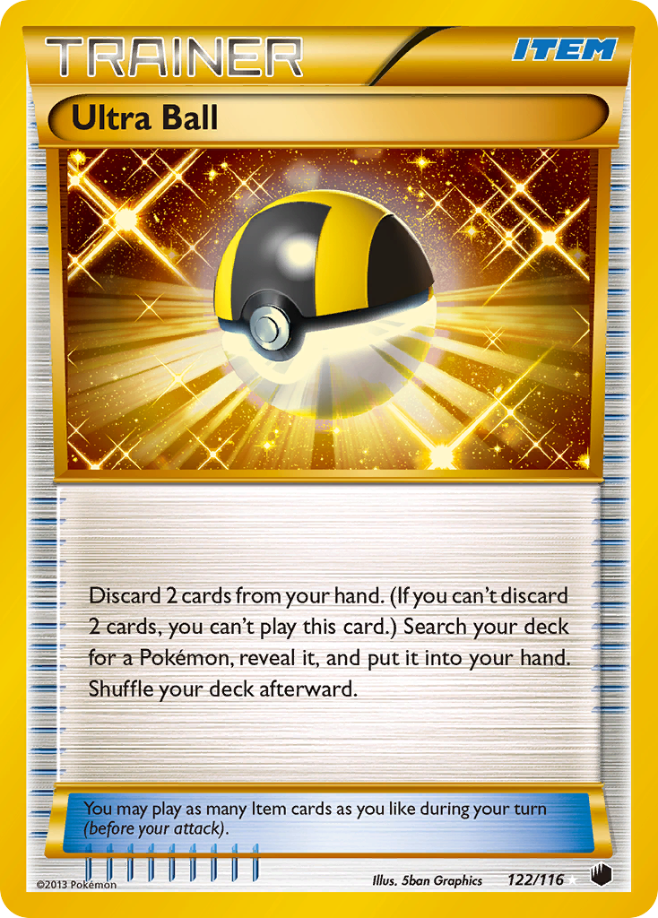 Ultra Ball Pokémon card, Plasma Freeze, PLF #122