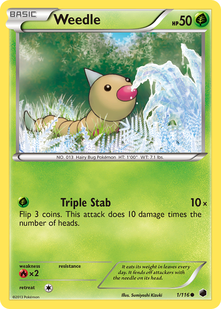 Weedle Pokémon card, Plasma Freeze, PLF #1