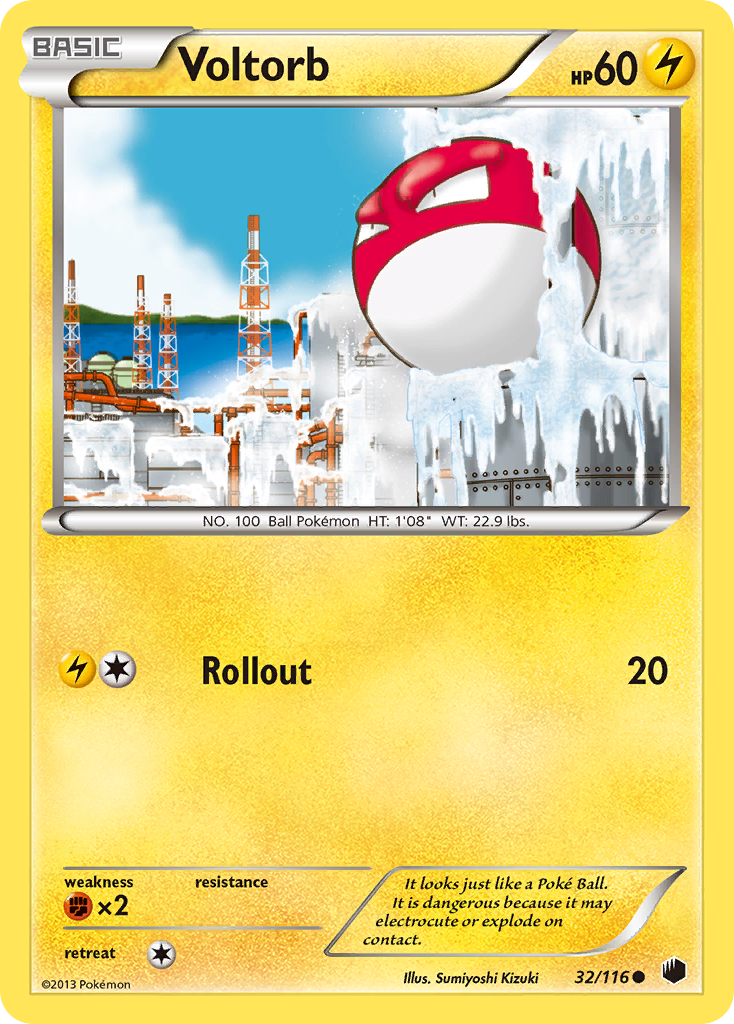 Voltorb Pokémon card, Plasma Freeze, PLF #32
