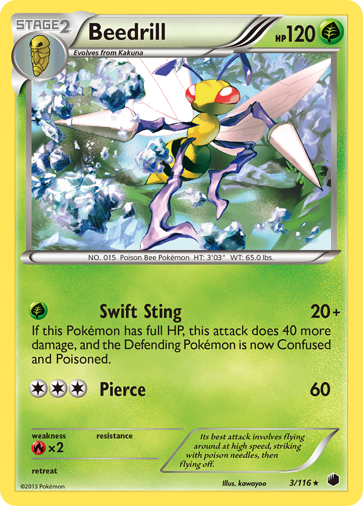 Beedrill Pokémon card, Plasma Freeze, PLF #3