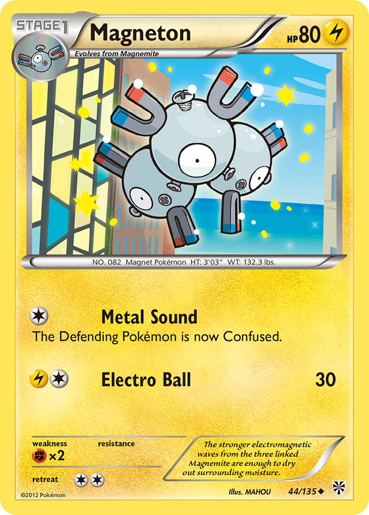 Magneton Pokémon card, Plasma Storm, PLS #44