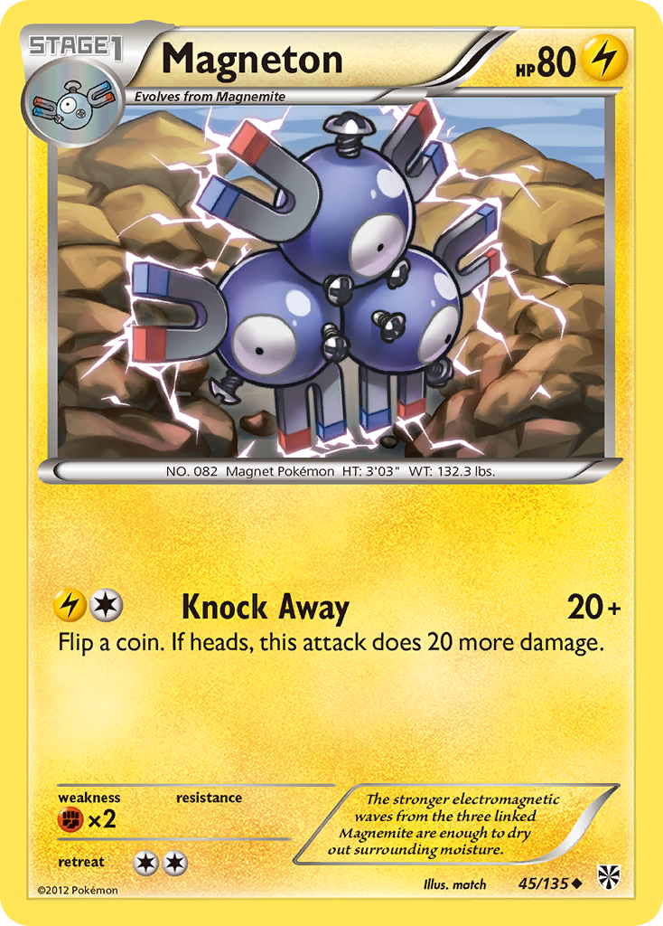 Magneton Pokémon card, Plasma Storm, PLS #45
