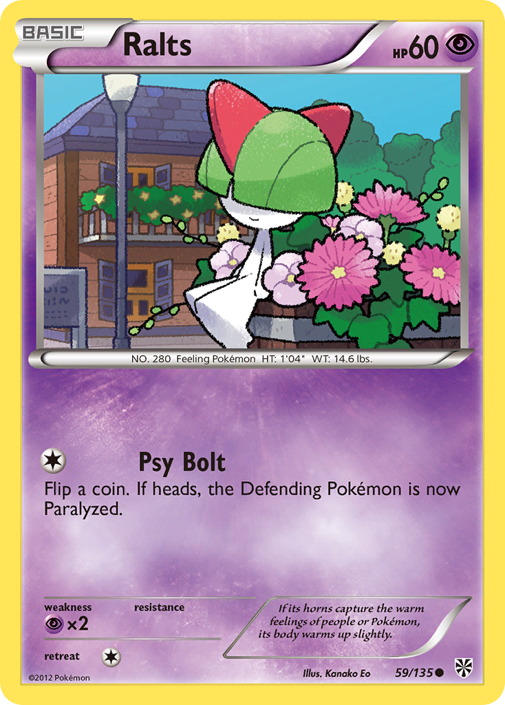 Ralts Pokémon card, Plasma Storm, PLS #59