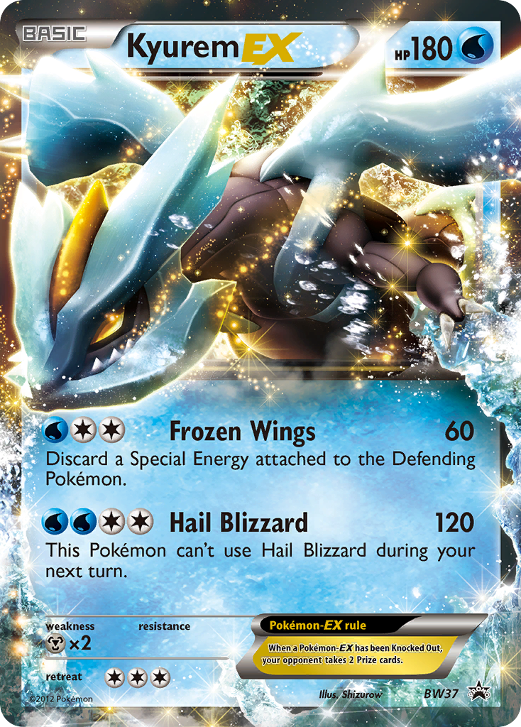 Kyurem-EX Pokémon card, BW Black Star Promos, PR-BLW #BW37