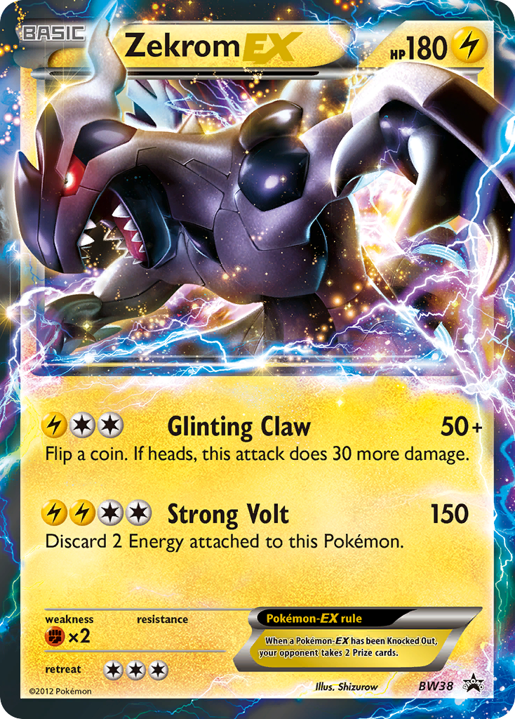 Zekrom-EX Pokémon card, BW Black Star Promos, PR-BLW #BW38