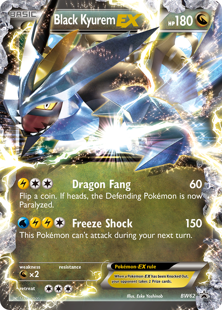 Black Kyurem-EX Pokémon card, BW Black Star Promos, PR-BLW #BW62