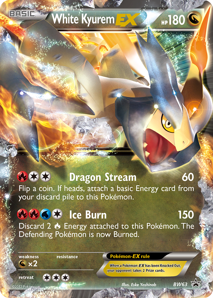 White Kyurem-EX Pokémon card, BW Black Star Promos, PR-BLW #BW63