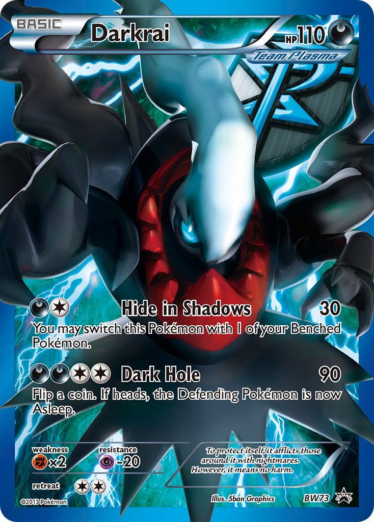 Darkrai Pokémon card, BW Black Star Promos, PR-BLW #BW73
