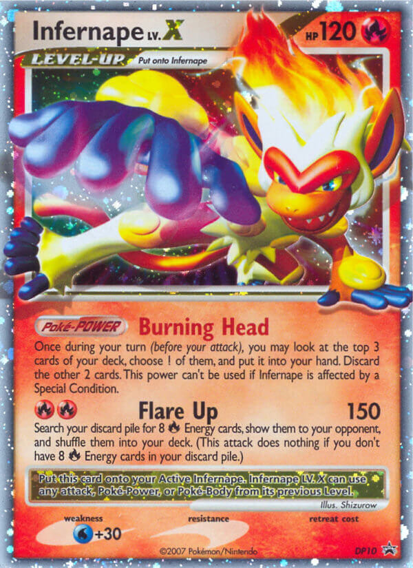 Infernape LV.X Pokémon card, DP Black Star Promos, PR-DPP #DP10
