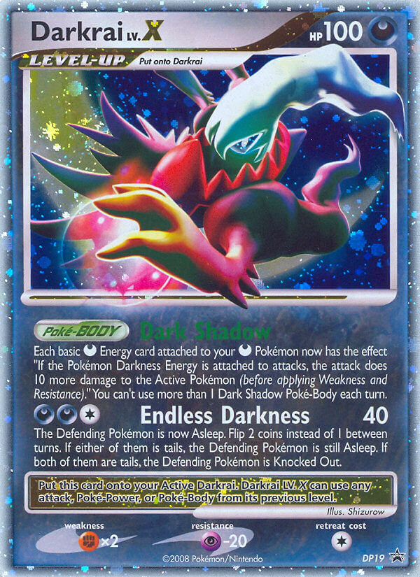 Darkrai LV.X Pokémon card, DP Black Star Promos, PR-DPP #DP19