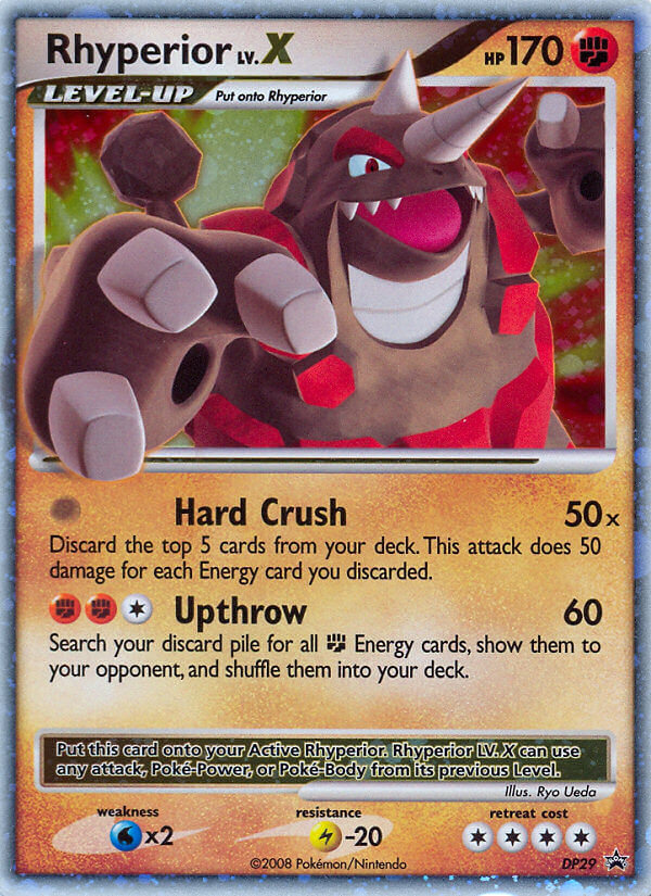 Rhyperior LV.X Pokémon card, DP Black Star Promos, PR-DPP #DP29