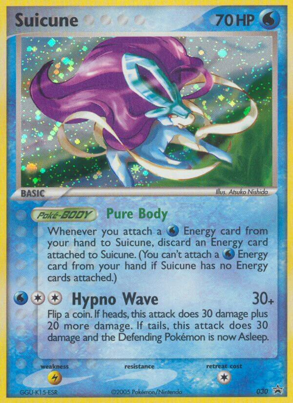 Suicune Pokémon card, Nintendo Black Star Promos, PR-NP #30