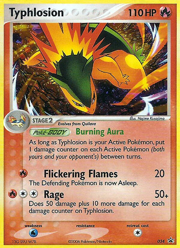 Typhlosion Pokémon card, Nintendo Black Star Promos, PR-NP #34