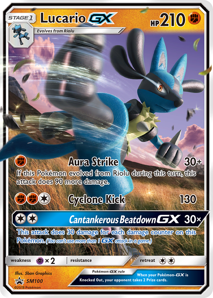 Lucario-GX Pokémon kartı, SM Black Star Promos, PR-SM #SM100