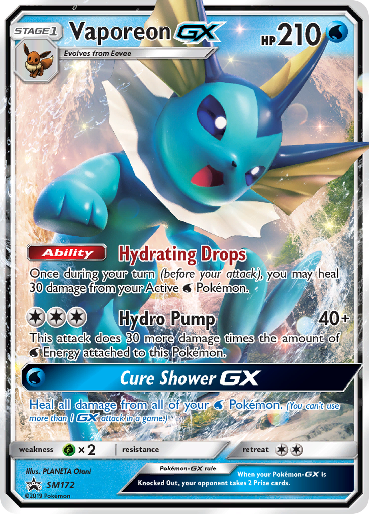 Vaporeon-GX Pokémon kartı, SM Black Star Promos, PR-SM #SM172