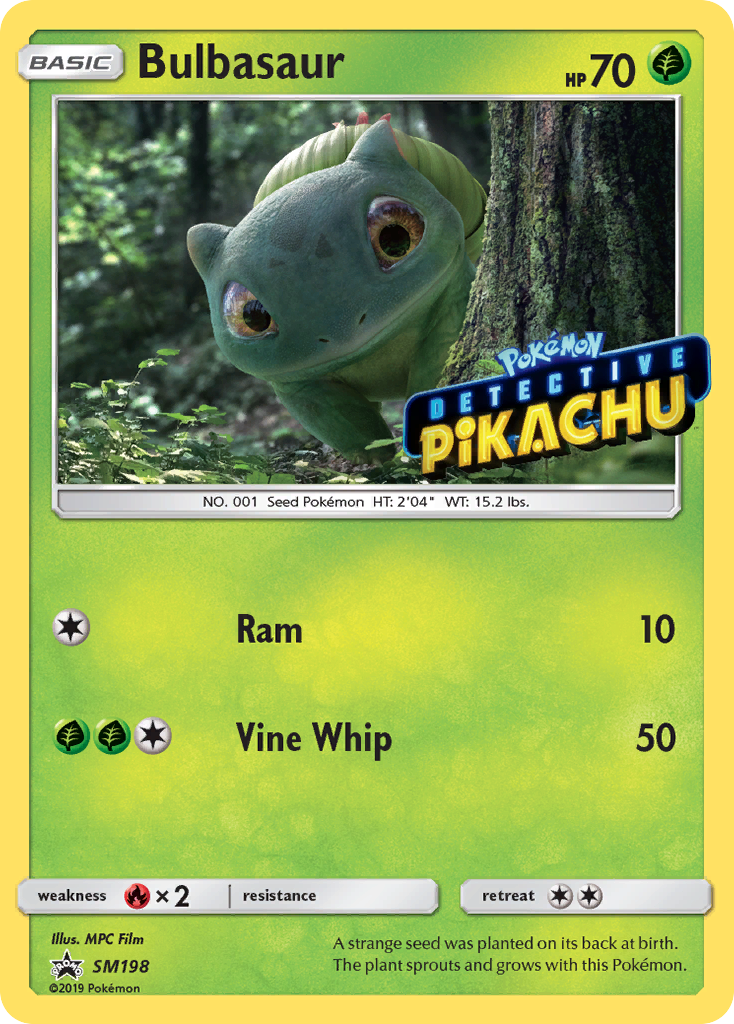 Bulbasaur Pokémon card, SM Black Star Promos, PR-SM #SM198