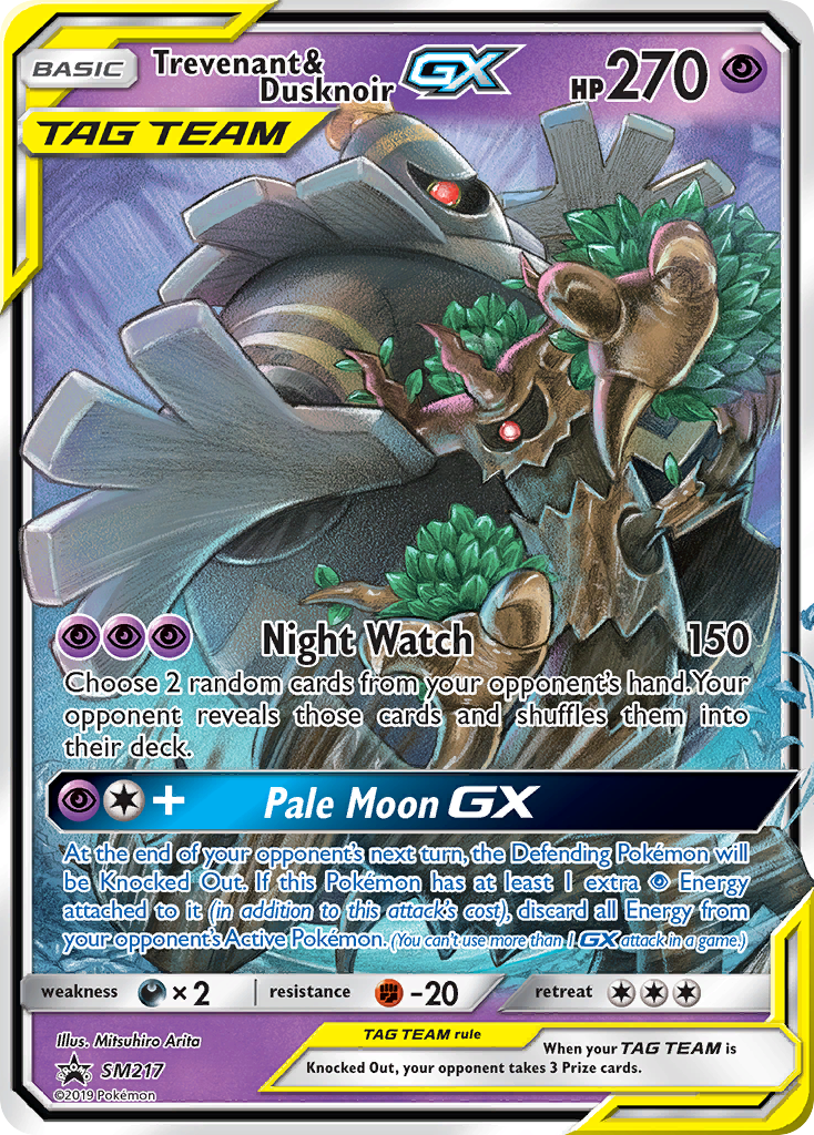 Trevenant & Dusknoir-GX Pokémon kartı, SM Black Star Promos, PR-SM #SM217
