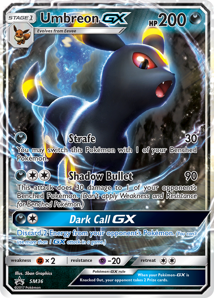 Umbreon-GX Pokémon kartı, SM Black Star Promos, PR-SM #SM36