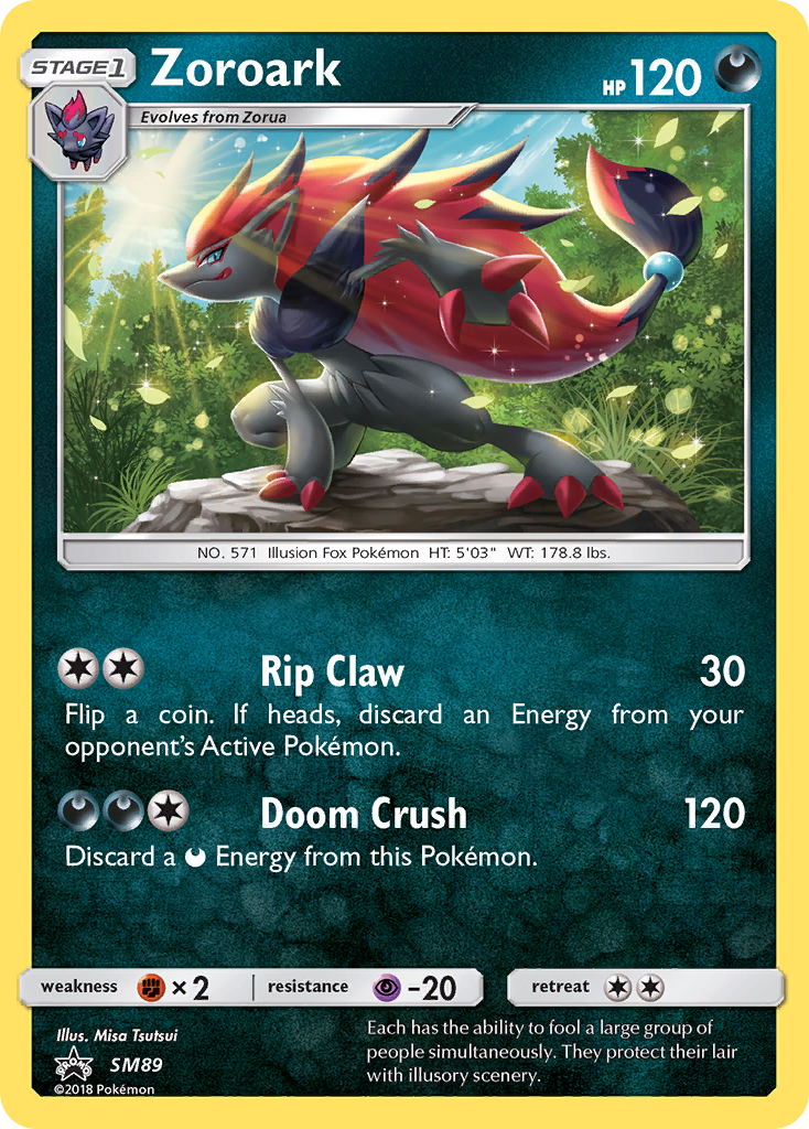Zoroark Pokémon card, SM Black Star Promos, PR-SM #SM89