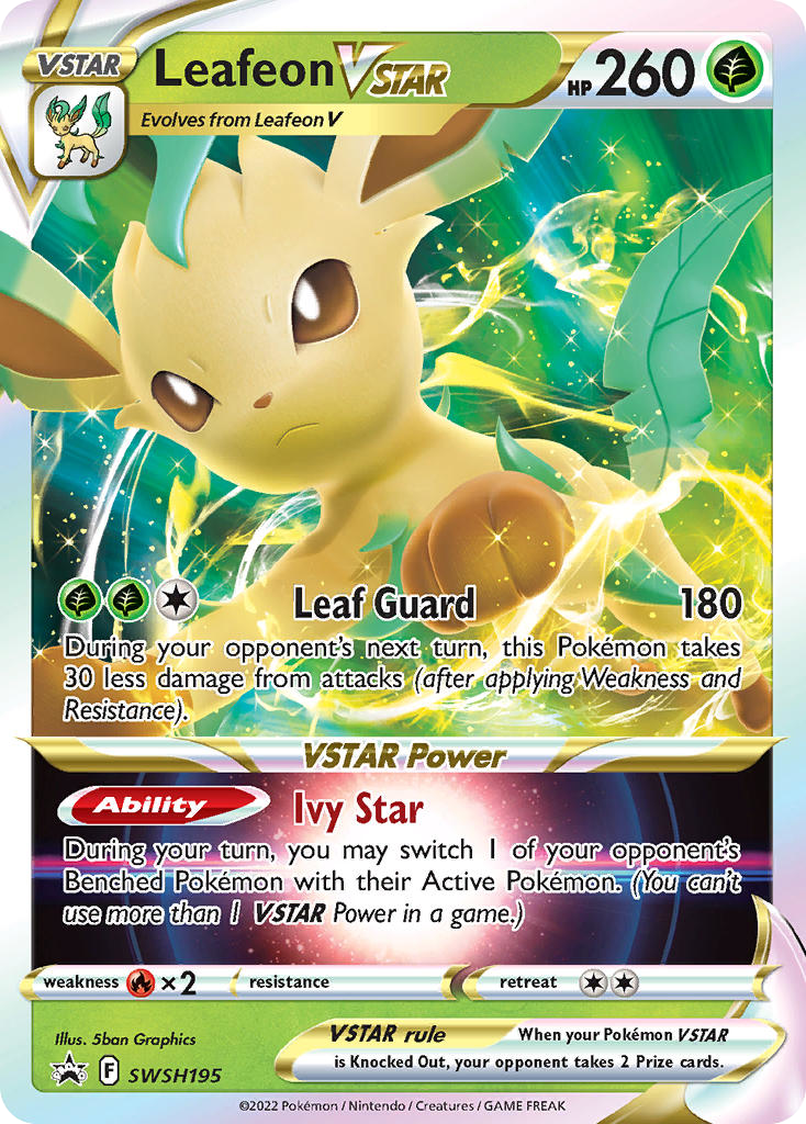 Leafeon VSTAR Pokémon kartı, SWSH Black Star Promos, PR-SW #SWSH195