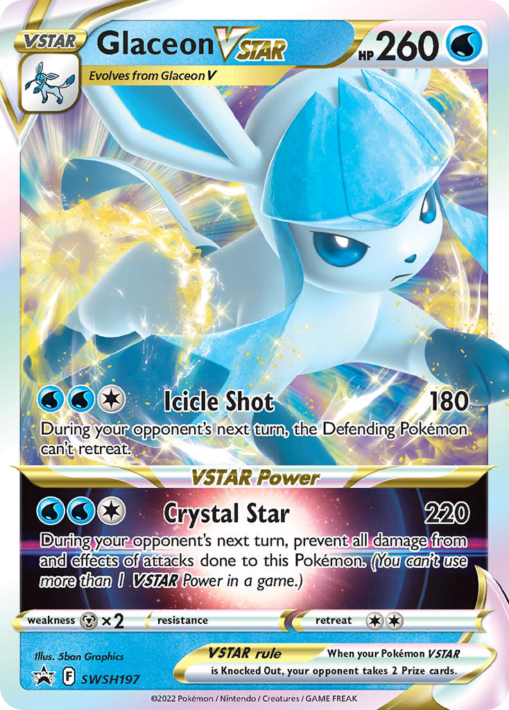 Glaceon VSTAR Pokémon kartı, SWSH Black Star Promos, PR-SW #SWSH197