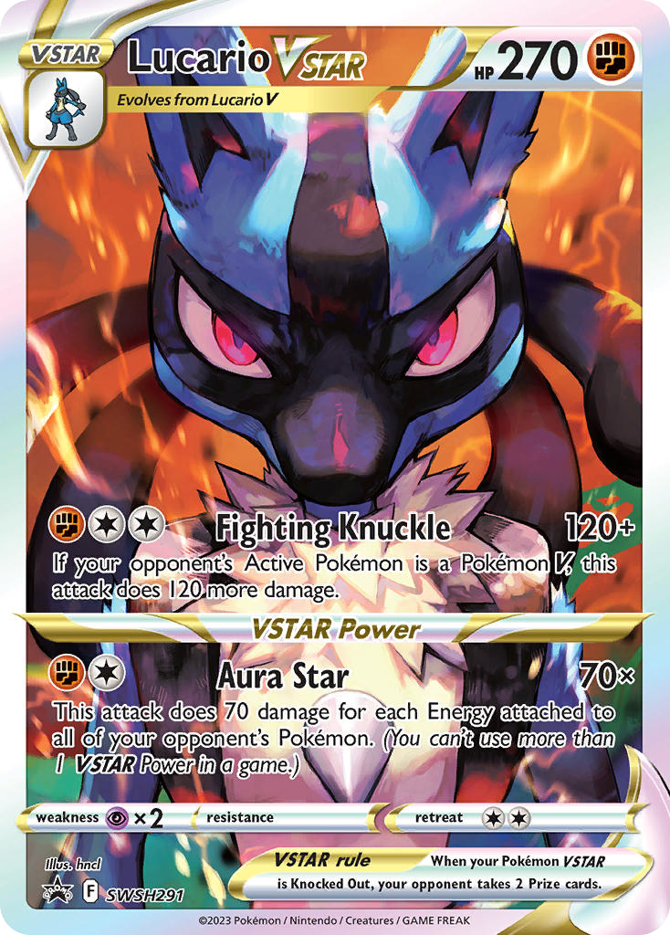 Lucario VSTAR Pokémon kartı, SWSH Black Star Promos, PR-SW #SWSH291